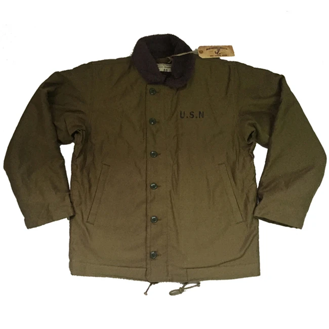 BOB DONG US Navy N-1 куртка базовая модель винтажная USN Мужская Военная шерстяная куртка - Цвет: Army Green