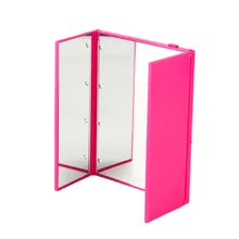 Tri Fold Adjustable Led Lighted Travel Mirror Protable Ultra Thin 8 LEDs Touch Screen Make up