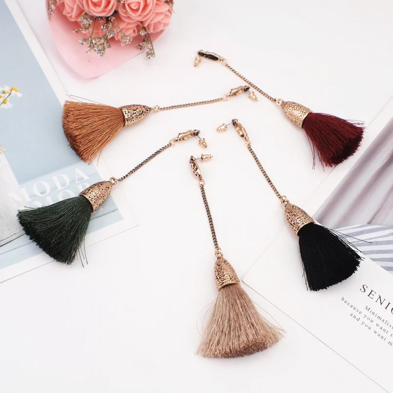 MANILAI Bohemia Long Tassels Earrings For Women Fashion Vintage Metal Statement Dangle Earrings Ethnic Earrings Jewelry Girls