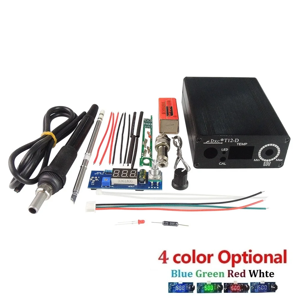 

New Electric Unit Digital Soldering Iron Station Temperature Controller Kits for HAKKO T12 Handle DIY kits LED vibration switch
