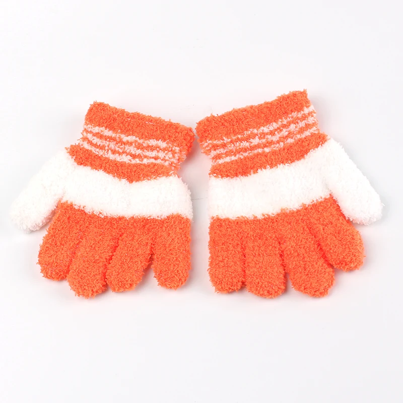 Зимние детские варежки; Детские хлопковые полосатые рукавицы; сезон осень-зима; детские перчатки; теплые коралловые перчатки для мальчиков и девочек; новинка года