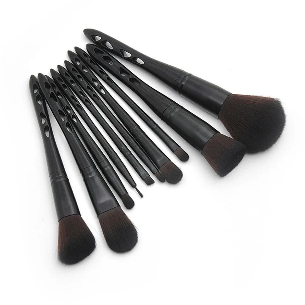 

10 Pcs Black Diamond Handle And Porous Makeup Brushes Set Cosmetic Concealer Powder Brushes Make Up Brushes Drop Ship #T