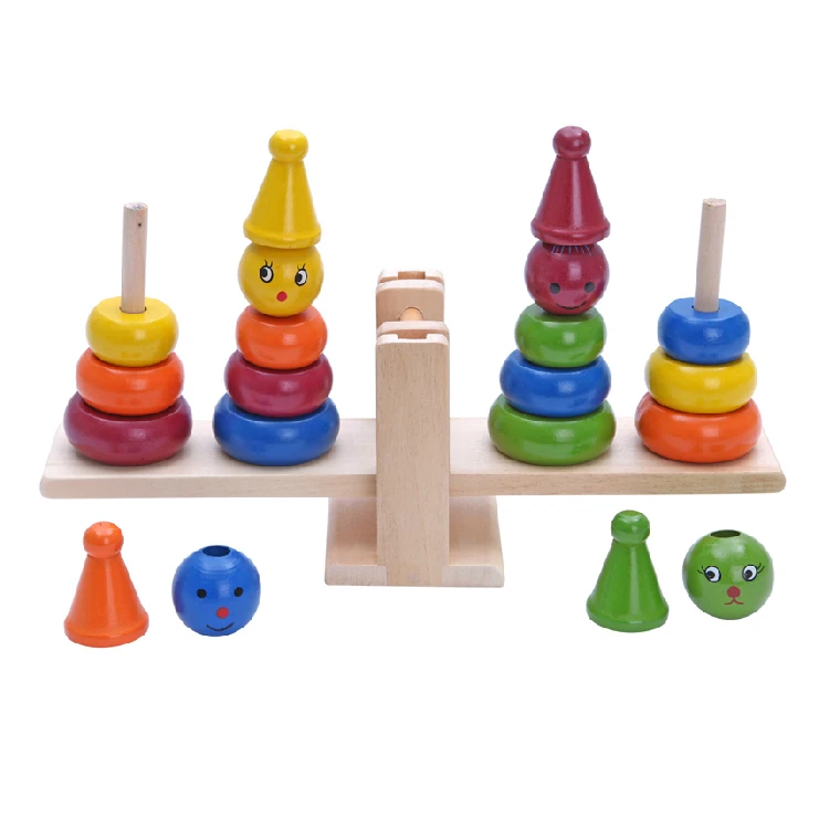 Игрушка montessori учебная доска игрушка комика Клоун Баланс Деревянные головоломки игрушки