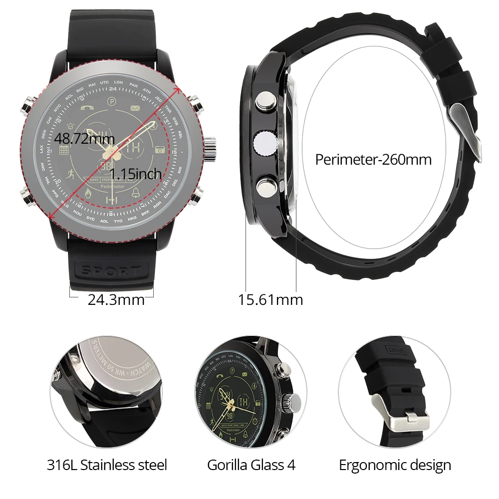 COLMI Casual Sport Smartwatch 5ATM Waterproof Pedometer Call & Message Remind Smart Watch For IOS And Android Clock