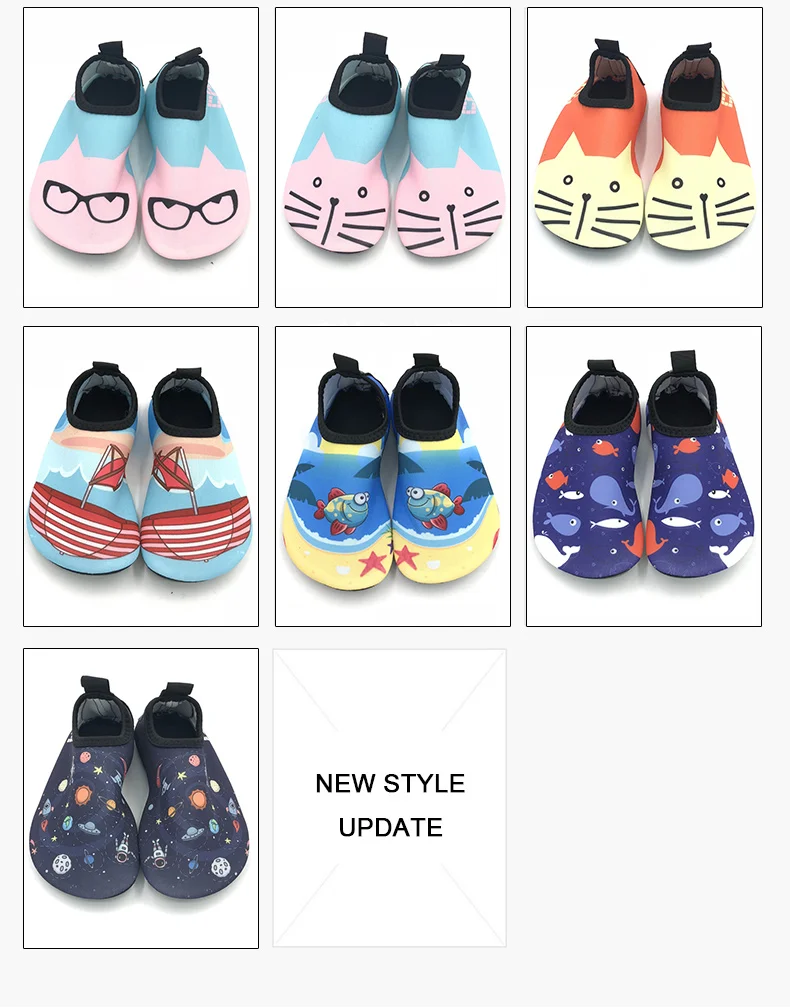 1 (26)Outdoor Sandals Kids Wading Shoes Quick-Drying Printing Pattern Lovely Anti-Slippery Breathable Children Beach Aqua Shoes