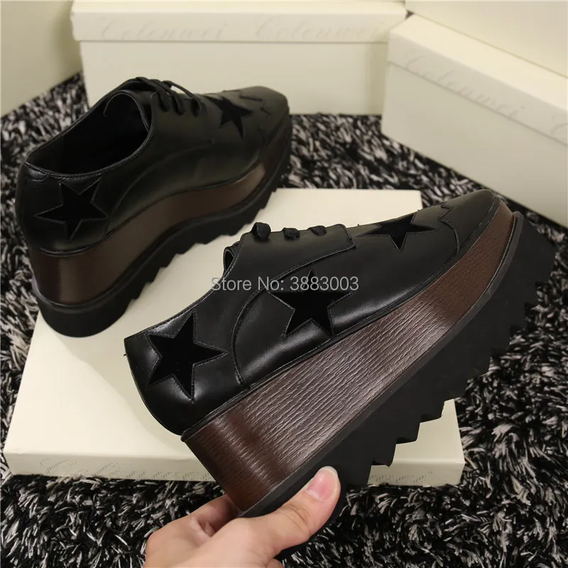 Wholesale Lady Star Platform Shoes High Wedge Platform Single Stella Shoes  Height Increasing Strappy Leather Stars Shoes Online - Women's Boots -  AliExpress