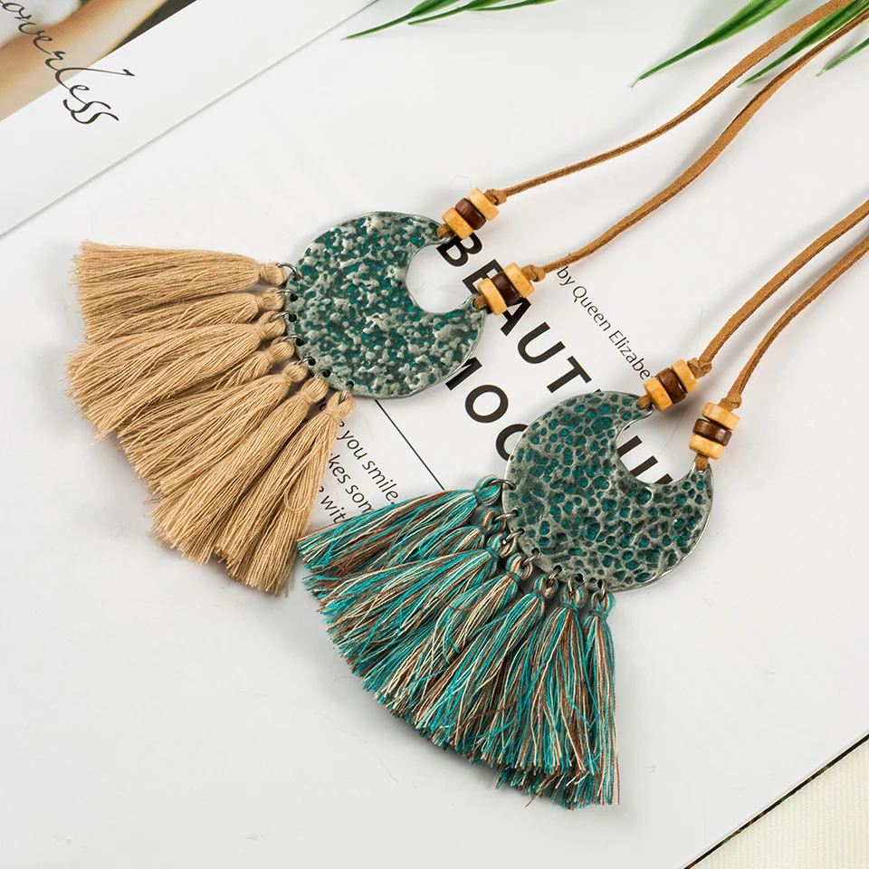 

2018 Fashion New Boho Bohemian Ethnic Tassel Pendant Necklace for Women Long Rope Chain Choker Clothing Jewelry Accessories