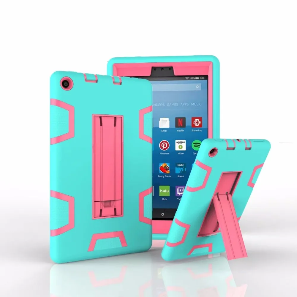 Kindle Fire HD 8 2017 Case Hybrid Rugged Heavy Duty Shockproof Fire HD