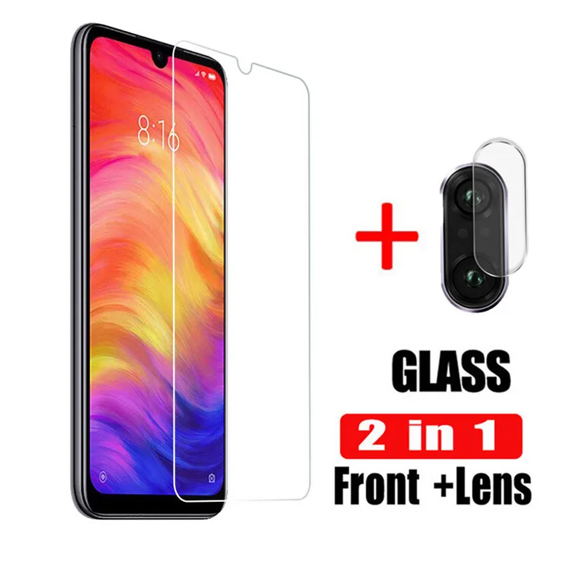 Закаленное стекло 2 в 1 для Xiaomi Redmi Note 7 Защитная пленка объектива камеры защитное