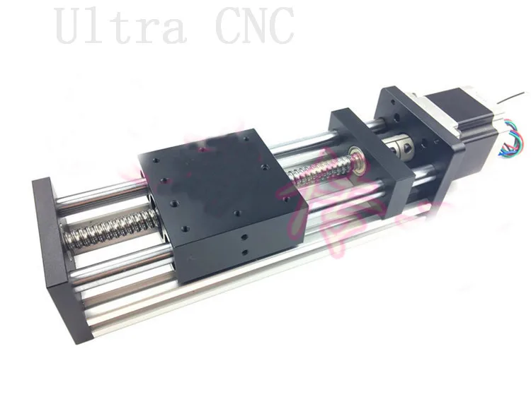 

GGP 1605-200mm 80*80mm block two bearing Ballscrew Slide Rail Linear Guide Moving Slip-way+ 1pc Nema 23 motor 57 Stepper Motor