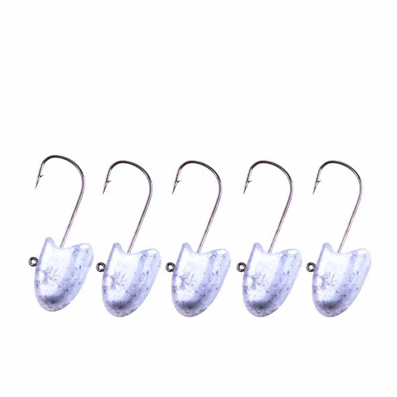 5pcs/lot fishing hook 3.5g 2.5cm  5.0g 2.6cm Lead jig head hooks for Soft Lure worm Jigging Hook carp fishing tackle accessories