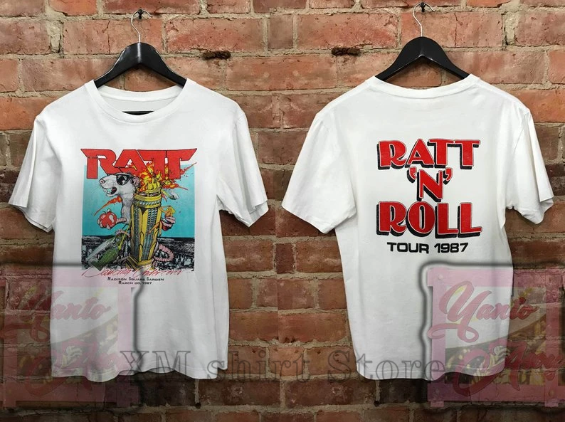 80s Ratt Группа Футболка 87 танцы тайный тур в винтажном стиле для взрослых унисекс