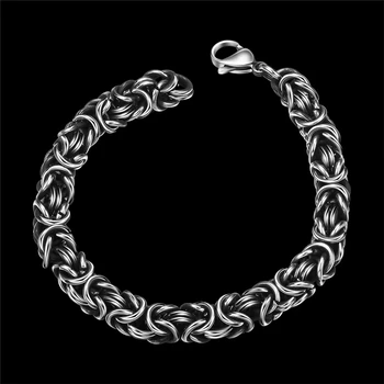 

8mm Silver Plated Twisted Man Bracelets Bangles Never Fade 316L Stainless Steel Wrist Band Hand Chain For Mens Jewelry Gift