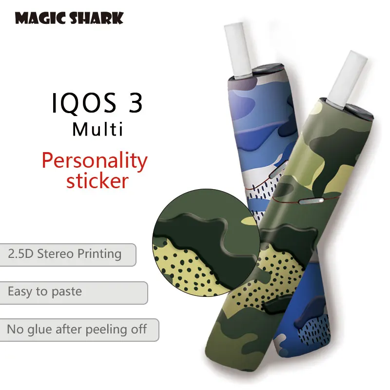 

Magic shark New 3M Printing Label Sticker Antiscratch for IQOS 3multi Decal Skin with 300 Colors iqos cover sticker