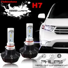 H7 LED Conversion kit 55W 8000LM White Auto LUXEON ZES CHIP H7 LED Headlight Bulb for