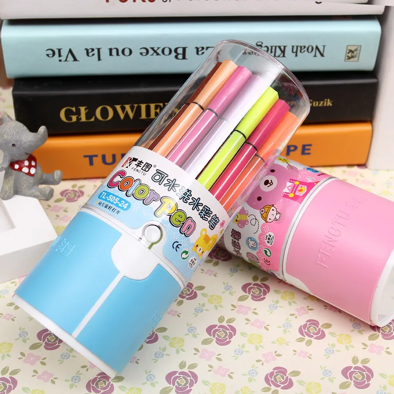 

24 Kinds Of Color A Set Creative Kawaii Interesting Watercolors Fluorescence Pens Gifts for children A085