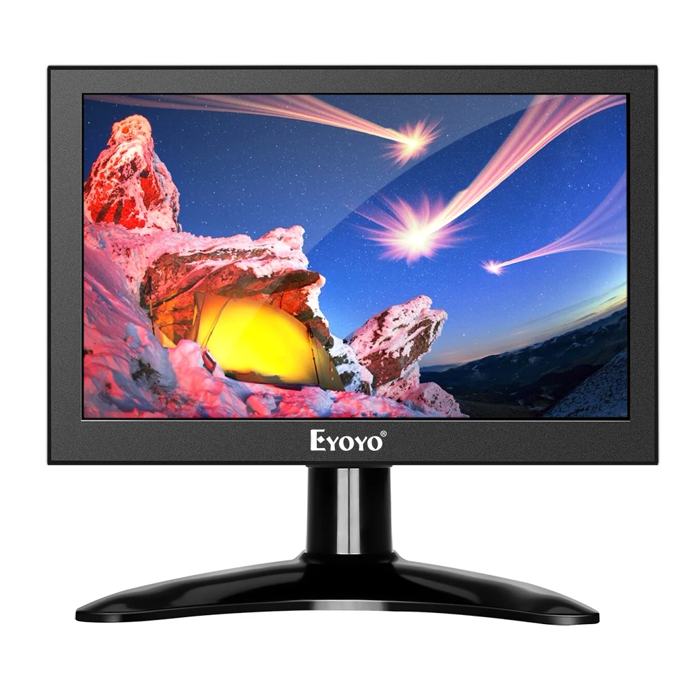 

Eyoyo 7 inch Small HDMI LCD Monitor Portable 1280x800 16:10 IPS Screen Support HDMI/VGA/AV/BNC Inputs