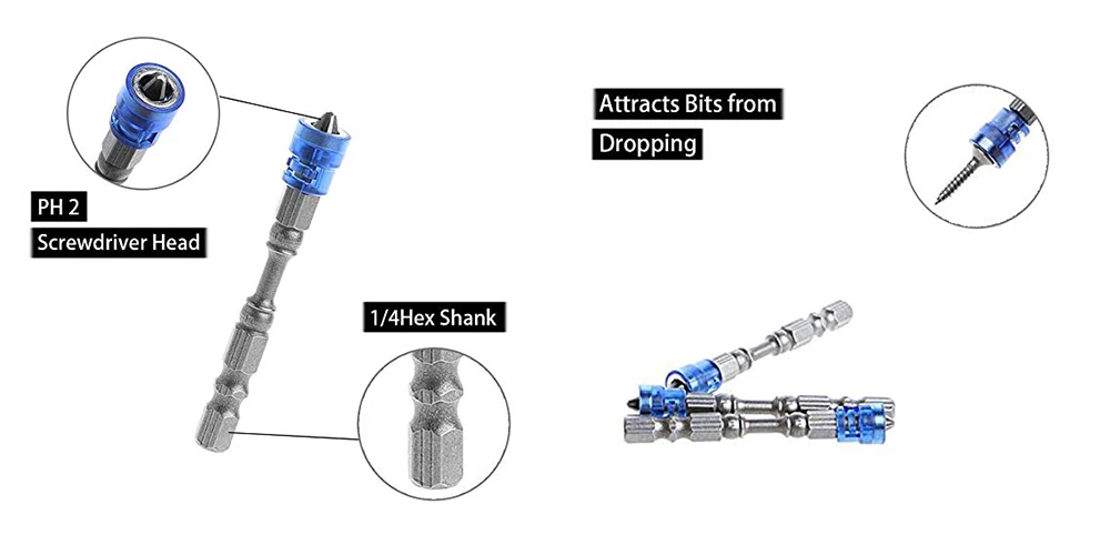 PH2 Твердость 65 мм набор магнитных бит Крестовая головка отвертка бит Одна Головка Электрическая Отвертка Phillips отвертка с магнитом