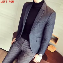 Фирменная Новинка большой Размеры Для Мужчин's Бизнес Повседневное костюмы для маленьких Для мужчин тонкий Корейская версия открытого после Костюмный пиджак