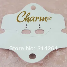 По FedEx ювелирные изделия дисплей карты на заказ Золотой логотип ожерелье карты/серебряная бирка для серег с логотипом MOQ: 3000 шт