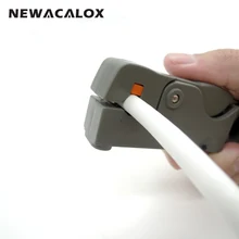 NEWACALOX Coaxial Cable Wire Stripper Electric Automatic Plier RG58 59 62 Adjustable Automatic Coax RG6 Stripping 2 Blades Tools