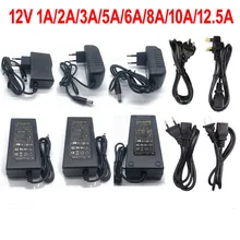 1 x AC 100 V-240 V para DC 12V 1A 2A 3A 5A 6A 8A transformadores de iluminação conversor Adaptador de Alimentação Carregador Para LED luz de Tira
