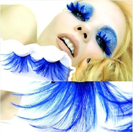 

(Minimum order $ 5) Navy blue wool feather false eyelashes makeup beautiful ym-058 False eyelashes