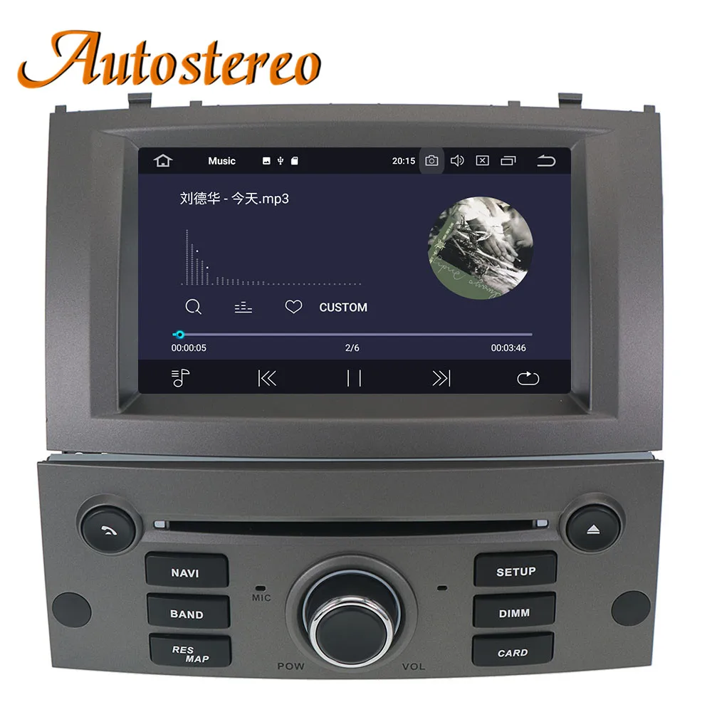 Top Android 9.0 Car DVD Player GPS Navigation For Peugeot 407 2004-2010 Head unit multimedia player radio tape recorder auto stereo 2