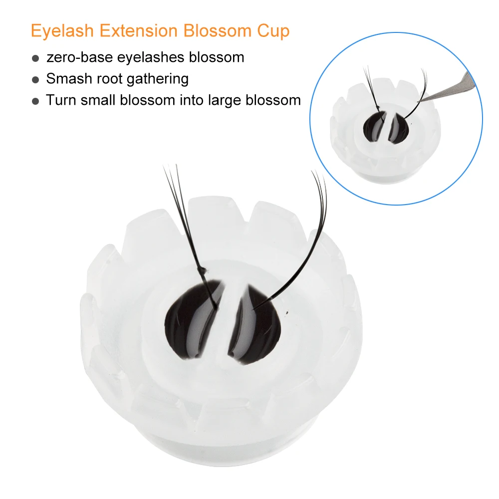 

Yelix Glue Holder False Eyelash 100pcs Disposable Eyelashes Blossom Cup Easy Fan Glue Pallet Eyelash Extension Tool Makeup Tool