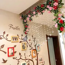 Artificial Flower Vines Wedding Decor Rose Fake Flowers Rattan String Garden Hanging Garland Silk Flower Plant with Leaves 10pcs