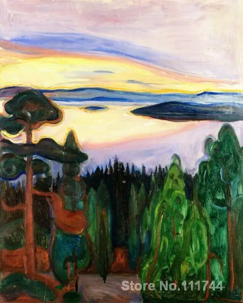

Art gift View from Nordstrand Edvard Munch paintings of abstract Handmade High Quality