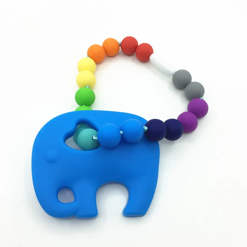 Детский Силиконовый грызунок пустышка с соской зажимы прекрасный elephantToy Соска-силиконовые бусины еда безопасные силиконовые соски