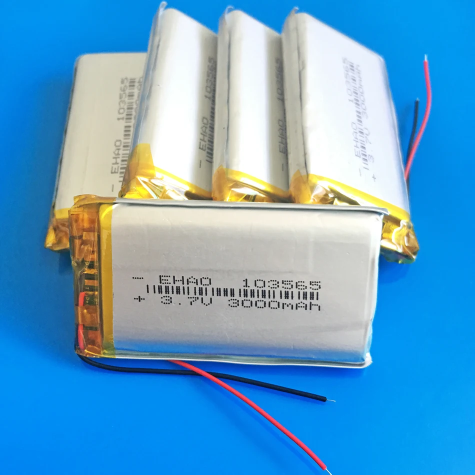 

5 x 3.7V 3000mAh 103565 lipo polymer lithium Rechargeable battery cells for GPS power bank Tablet PC PAD PDA Laptop Speaker PSP