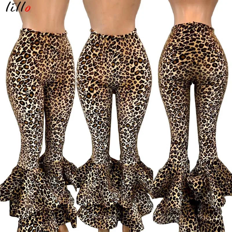 flared pants leopard