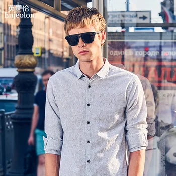 

Enjeolon Brand Spring Shirt Men Plaid Shirts Man Blouse Cotton Long Sleeve Shirts Base Casual Shirt Men 3XL Clothes CX2527