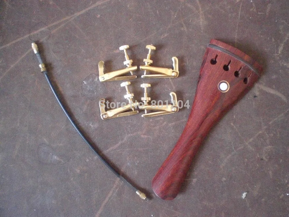 

1 PC ROSEWOOD Violin tail piece 4/4 with GOLD COLOR Fine tuners and tail gut