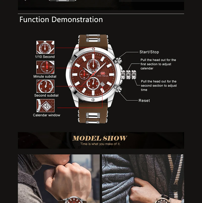 Mens Watches Top Brand Luxury MINIFOCUS Chronograph Sport Men's Wrist Watch 2019 Waterproof Silicone Gentle Male Cock Man 2019 (3)