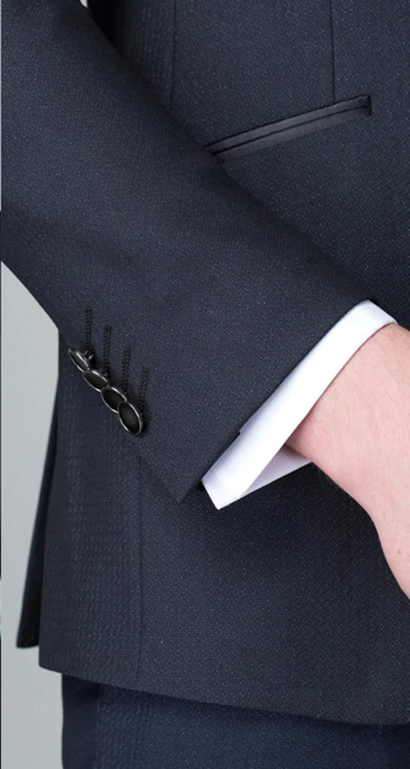Blue Business Style Suit Groom Tuxedos Wedding Suits Shawl Collar Prom Party Suit 2 Pcs Single Breasted Classic Blazer Men 2018