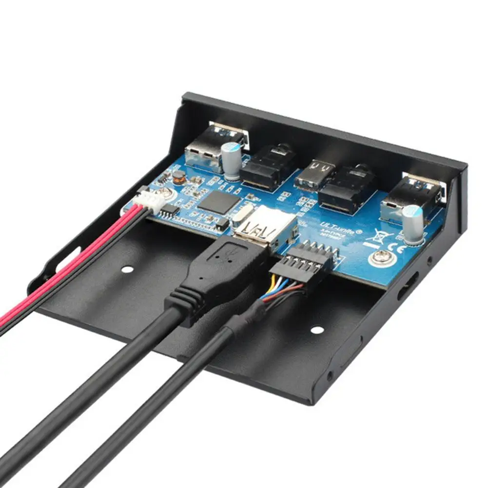 

USB3.1*2 Type-C Forward Reverse Audio 3.5 Inch Interface Front Panel Desktop Computer Metal Front Panel USB Hub
