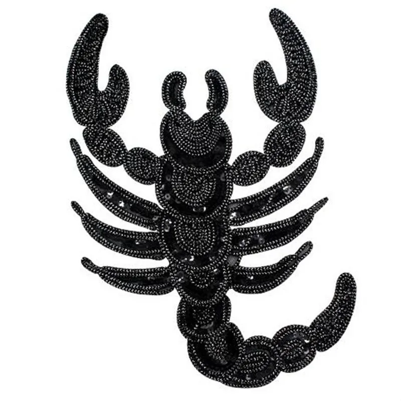 

Fashion animal patch 32cm Large shrimp Logo suquins Diy women Embroidery patches for clothing applique Stickers Free Shipping
