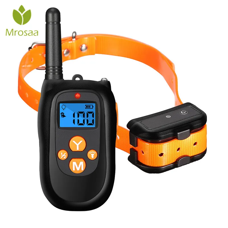 

Mrosaa Electric Remote Shock Vibrate Dog Collar Trainer Rechargeble Waterproof Pet Training Collars Anti Barking 3 Training Mode