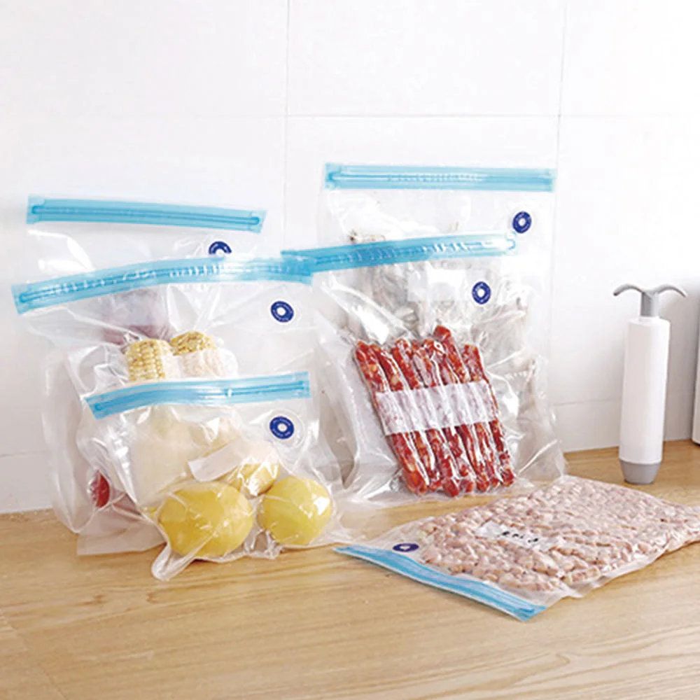5Pcs Reusable Vacuum food Preservation Bags & 1Pc Hand Vacuum Food
