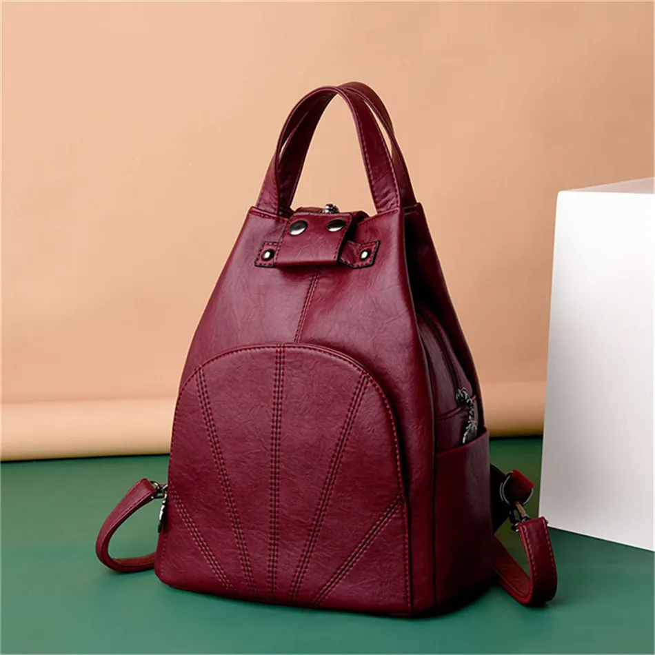 Кожаный женский рюкзак с защитой от кражи, женский рюкзак для путешествий, Классический рюкзак, школьные сумки через плечо для девочек-подростков