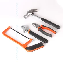  13pcs Hand Tool Set Kit Household Tool Kit Saw Screwdriver Hammer Tape Measure Wrench Plier 