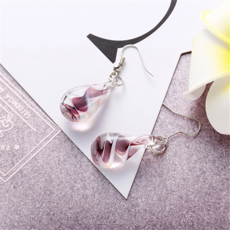 New Fashion Water Drop Earrings Glass Flowers Ethnic Bohemia Dangle Earrings for Women Girl Jewelry Accessories wedding Gifts Fashion Jewelry