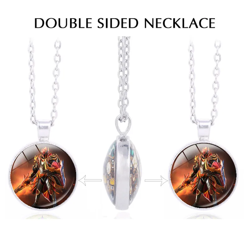  Dota Video Game Necklace Gaming Double Sided Pendant jewelry Mens Groom Groomsmen Wedding Gift Chri