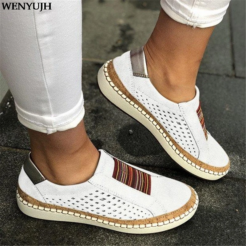 

Women Vulcanize Shoes Ladies Casual Breathable Shoes Female Soft Leather Flats Ladies Sneakers Women's Flats Sneakers