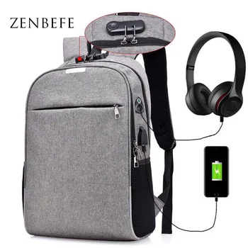 

ZENBEFE Anti-Theft Backpacks With Reflective & Coded Lock Backpacks School Bag For Teenager USB Charging Connection Backpack Bag