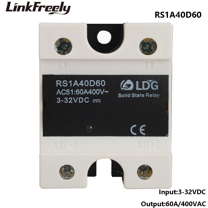 Rs1a40d60 60a Mini Triac Single Phase Ac Solid State Relay,5v 12v 24v Input Output 42440vac Dc