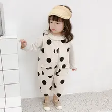 Летние детские комбинезоны для девочек, Осенняя детская одежда в горошек, комбинезон для маленьких мальчиков, хлопковый милый комбинезон, штаны, комбинезон, пляжные костюмы для девочек